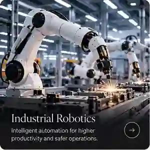 Industrial robotic arms working in a modern production environment
